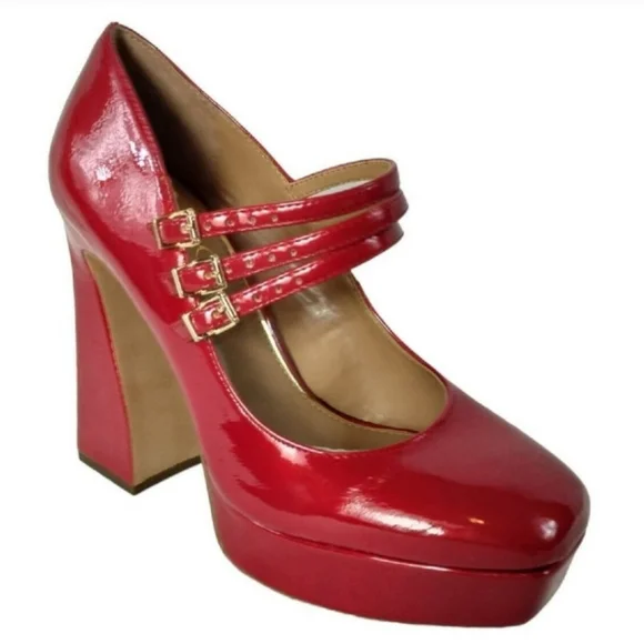 Brand New Jessica Simpson Red Patent Platform Mary Jane Heels Shoes 8 - Picture 6 of 13